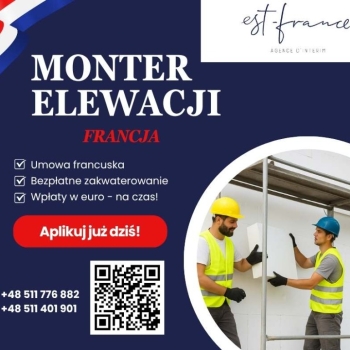 Ogłoszenie - MONTER ELEWACJI - STABILNE WARUNKI - PRACA OD ZARAZ!