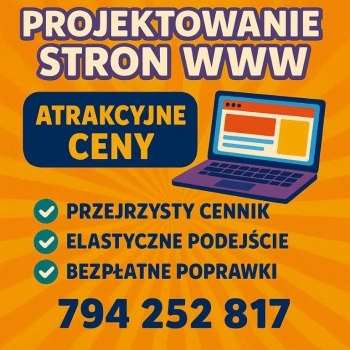 Ogłoszenie - Projekty stron www, Wordpress/ Bez zaliczki/ Bezpłatne poprawki