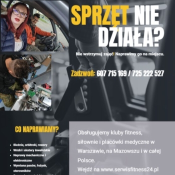 Ogłoszenie - SerwisFitness24 - mobilny serwis sprzętu rehabilitacyjnego i fitness dla firm, które nie mogą sobie pozwolić na przestoj