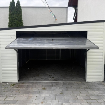 Ogłoszenie - Blaszany Garaż 4x5m – Biały RAL + Grafit, Dach Spad na bok, Brama uchylna