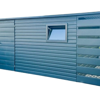 Ogłoszenie - Schowek - Domek Ogrodowy 4,5x2,5m + Wiata 1m - Brama Dwuskrzydłowa - Okno - Antracyt - Dach spad w tył NB209 - Wieliczka - 5 890,00 zł