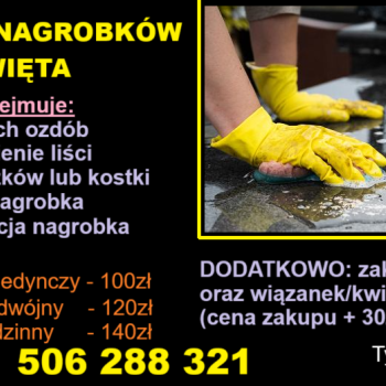 Ogłoszenie - Sprzątanie nagrobków na święta