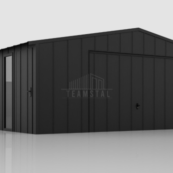 Ogłoszenie - Garaż blaszany 7x6m - brama uchylna - okno - drzwi - blacha na rąbek - dach dwuspadowy TS1094