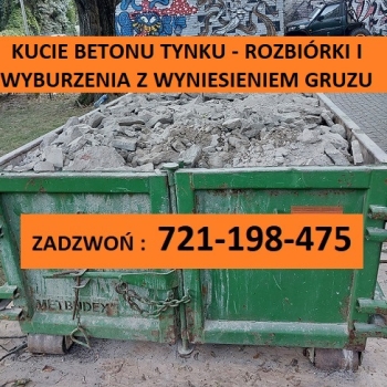 Ogłoszenie - Skuwanie płytek , kucie posadzek , skuwanie tynków Rozbiórki budynków . Wyburzenia ścian