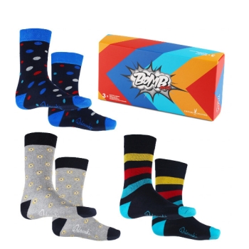 Ogłoszenie - Kolorowe, wzorzyste Skarpety 3-pack firmy Orlovski