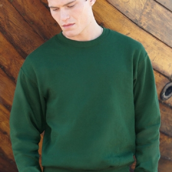 Ogłoszenie - Bawełniana Bluza set-in Classic bez kaptura zielona Fruit of the Loom