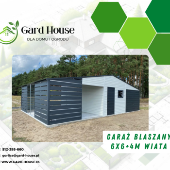 Ogłoszenie - Garaż blaszany 6x6 + Wiata 4m PREMIUM
