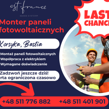 Ogłoszenie - PILNIE POSZUKIWANY MONTER PANELI PV!
