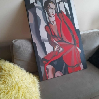 Ogłoszenie - Sprzedam obraz malowany ręcznie -Tamara Łempicka 100 na 70 cm