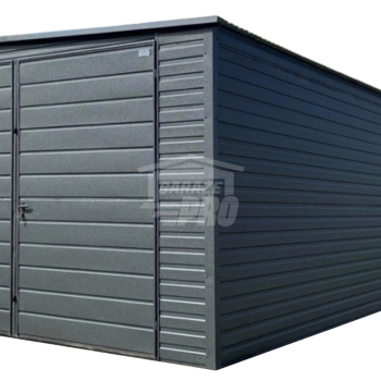 Ogłoszenie - Garaż blaszany 3x9m - brama dwuskrzydłowa - antracyt - dach spad w bok GP649