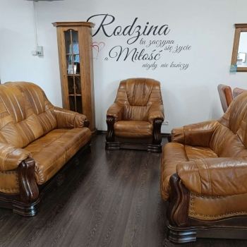 Ogłoszenie - Komplet PATRYCJA ! Skóra + drewno dębowe! Od zaraz