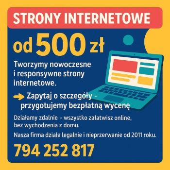 Ogłoszenie - Tanie strony internetowe - od 500 zł !