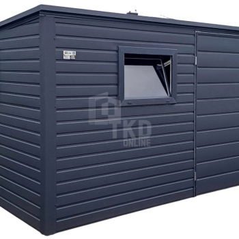 Ogłoszenie - Schowek - domek ogrodowy 4x2m - brama dwuskrzydłowa - 2x okno - antracyt - dach spad w tył TKD391