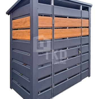 Ogłoszenie - Wiata śmietnikowa 1,6x0,8m Antracyt + jasny orzech Schowek ogrodowy TKD395