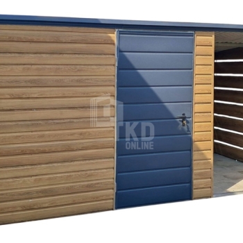 Ogłoszenie - Schowek - domek ogrodowy 3x2m + wiata 1,5m - drzwi - Winchester - drewnopodobny - dach spad w tył TKD370