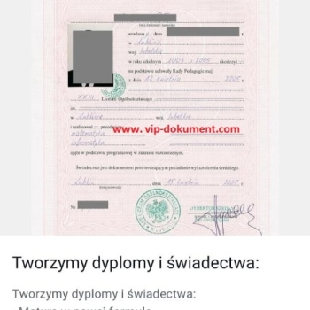 Ogłoszenie - Kup dyplom ukończenia studiów Kup dyplom magistra z wpisem Kupię dyplom ukończenia studiów Kupię dyplom magistra
