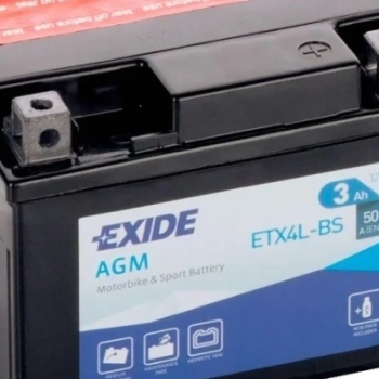 Ogłoszenie - Akumulator motocyklowy 3Ah 50A EXIDE ETX4L-BS YTX4L-BS 12V P+