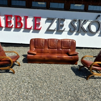 Ogłoszenie - PROMOCJA - komplet FINKA wersalka + 2 fotele, skóra naturalna