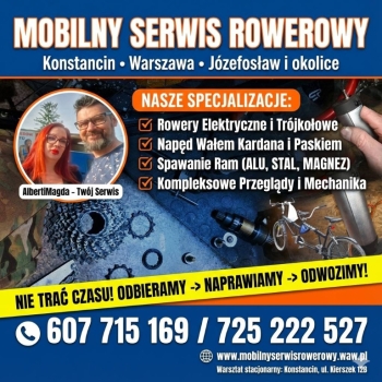 Ogłoszenie - Mobilny Serwis Rowerowy - Konstancin, Warszawa, Józefosław i okolice