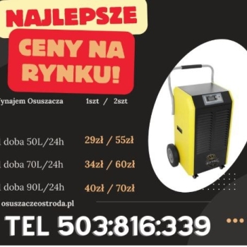 Ogłoszenie - Wynajem osuszaczy Ostróda – skuteczne osuszanie pomieszczeń!