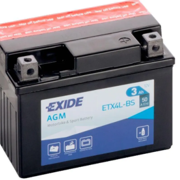 Ogłoszenie - Akumulator motocyklowy 12V 3Ah 50A EXIDE ETX4L-BS YTX4L-BS