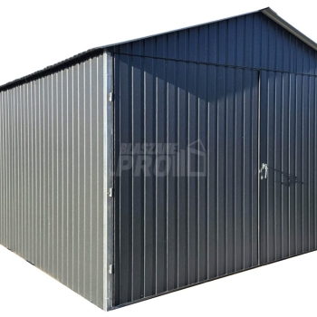 Ogłoszenie - Garaż blaszany 3x6 Brama dwuskrzydłowa - antracyt - dach dwuspadowy GP630