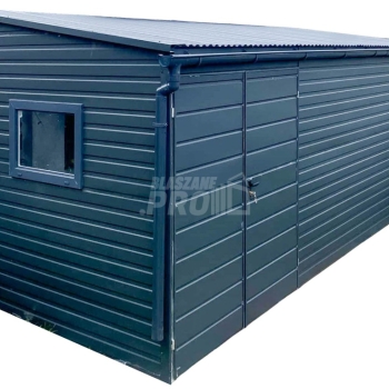 Ogłoszenie - Schowek - Domek ogrodowy 5x2,5m - Brama dwuskrzydłowa - okno - antracyt - dach spad w przód GP617