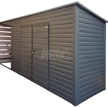 Ogłoszenie - Schowek - domek ogrodowy 4x1 - wiata 2x1 - brama - antracyt - dach spad w tył GP627