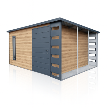 Ogłoszenie - Domek Schowek Ogrodowy z wiatą 4.5x3m drewnopodobny Winchester PREMIUM