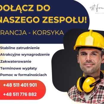Ogłoszenie - PRACA W NOWYM ROKU - FRANCJA/KORSYKA!