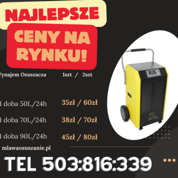 Ogłoszenie - Wynajem osuszaczy Mława – skutecznie osuszamy pomieszczenia!