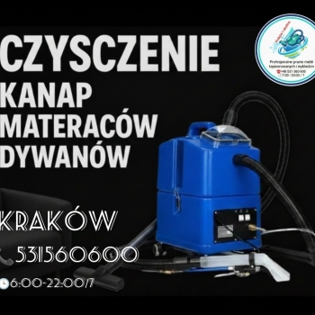 Ogłoszenie - Pranie tapicerki meblowej sofy kanapy materace narożniki Tanio i solidnie 7 dni w tygodniu. Kraków i okolice.