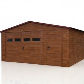 Ogłoszenie - Dwuspadowy Garaż Blaszany 5×5m drewnopodobny w kolorze złoty dąb PREMIUM