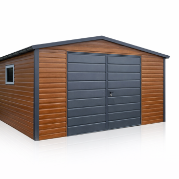 Ogłoszenie - Garaż Blaszany dwuspadowy 4x5 Złoty Dąb + Ciemny Grafit Brama dwuskrzydłowa