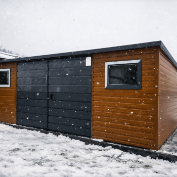 Ogłoszenie - Domek ogrodowy narzędziowy 6×3 Złoty Dąb + Ciemny Grafit MAT PREMIUM