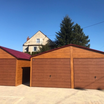 Ogłoszenie - garaże drewnopodobne i akrylowe 6m x 6m z blachodachówką