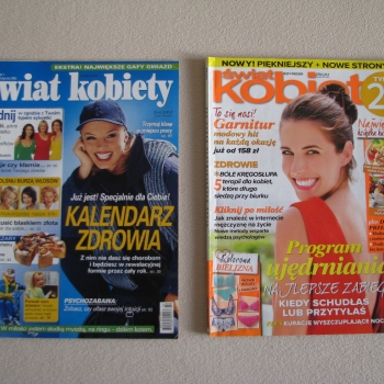 Ogłoszenie - Świat kobiety – miesięcznik nr 1.2002 r. i nr 9.2014 r.