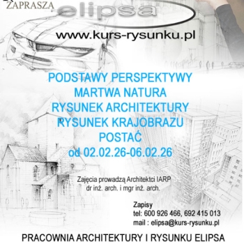 Ogłoszenie - Kurs Rysunku w Ferie Zimowe 2026 w Pracowni Rysunku Elipsa
