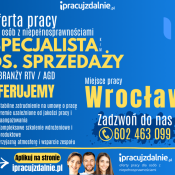 Ogłoszenie - Specjalista/-ka ds. sprzedaży Wrocław