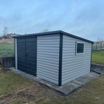Ogłoszenie - Domek narzędziowy 4m x 2.5m schowek ogrodowy srebrny + grafit