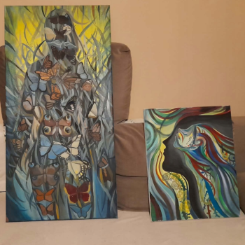 Ogłoszenie - Sprzedam obraz malowany ręcznie - motyle - DYPTYK - Starogard Gdański - 600,00 zł