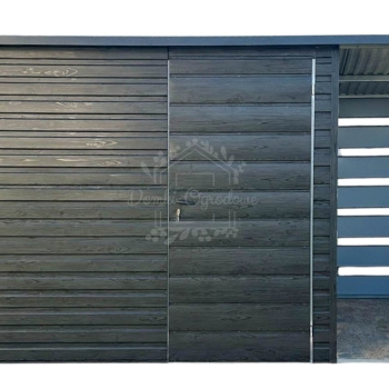 Ogłoszenie - Schowek - domek ogrodowy 3x2m - wiata 1m - drzwi - sosna norweska - drewnopodobny - dach spad w tył ID1054