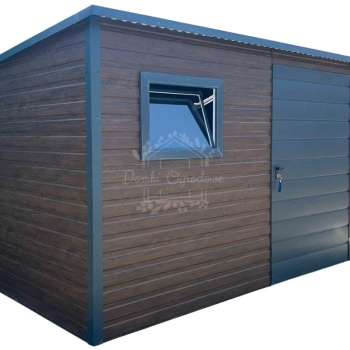 Ogłoszenie - Schowek - domek ogrodowy 3x2m - drzwi - okno - ciemny orzech - drewnopodobny - dach spad w tył ID1052