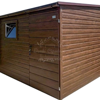Ogłoszenie - Schowek - domek ogrodowy 3x2m - drzwi - okno - ciemny orzech - dach spad w przód - rynna ID1051