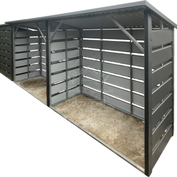 Ogłoszenie - Drewutnia 5x1m - Wiata Śmietnikowa - antracyt - dach spad w tył - ścianka działowa ID1161