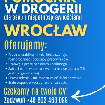Ogłoszenie - Pomocnik w drogerii (k/m) Wrocław