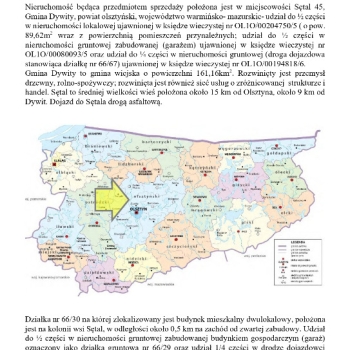 Ogłoszenie - Syndyk sprzeda udział 1/2 cześci w lokalu mieszkalnym Sętal