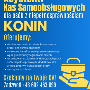 Ogłoszenie - Asystent/-ka kas samoobsługowych Konin