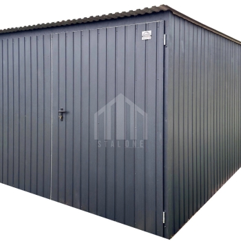 Ogłoszenie - Garaż blaszany 3x5m - brama dwuskrzydłowa - antracyt - dach spad w tył  SO168