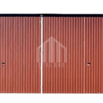 Ogłoszenie - Hala - Garaż blaszany 12x5m - 3x brama dwuskrzydłowa - drzwi - okno - jasny brąz - dach spad w tył - rynna  SO172